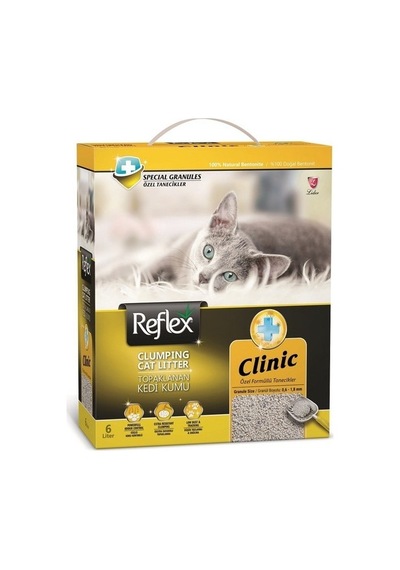 Reflex Clinic Özel Tanecikler + Aktif KarbonluTopaklaşan Bentonit Kedi Kumu 6 L