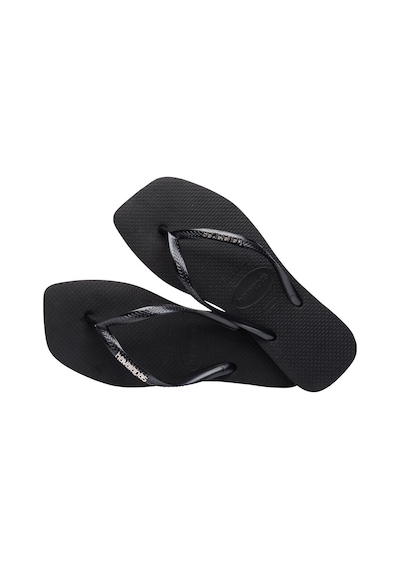 Havaianas Square Logo Metallic Blacksilver Siyah Kadın Terlik Siyah
