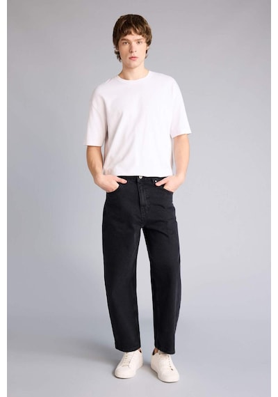 Defacto Tapered Wıde Leg Fıt Pantolon Siyah