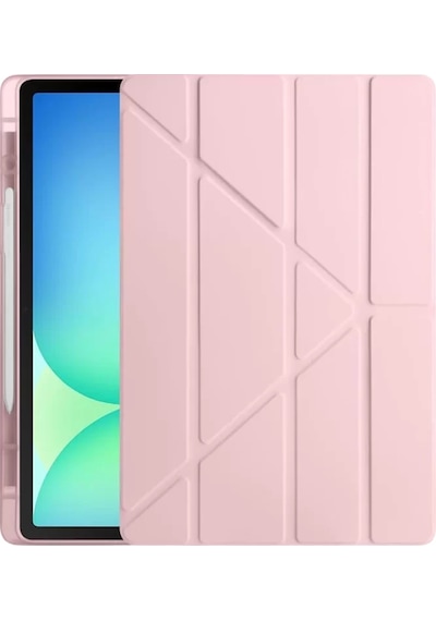 Newface Apple İpad Pro 13 2024 Kılıf Kalemlikli Hugo Tablet Kılıfı - Rose Gold