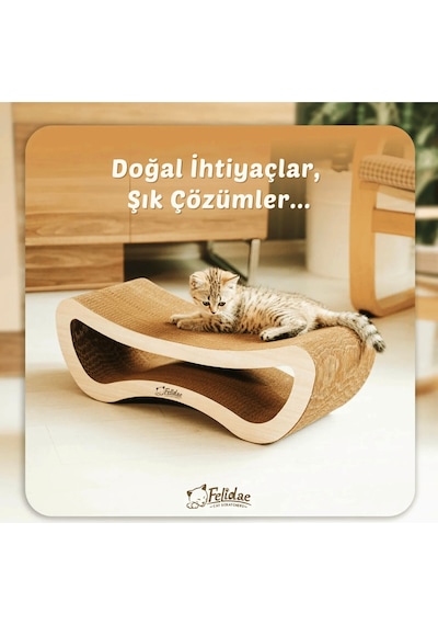 Oluklu Mukavva, Kedi Tırmalama Kanepesi Yatay Tırmalama / 59x20x24cm Medium - Cs8 Lw