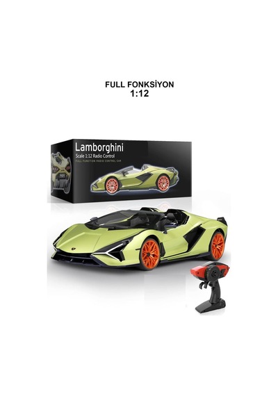 Uzaktan Kumandalı Şarjlı Işıklı Full Fonksiyon Lamborghini Sian Radstar Oyuncak Araba Yeşil Yeşil