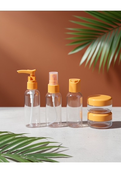 5 Parça Şeffaf Seyahat Banyo Seti 30 Ml