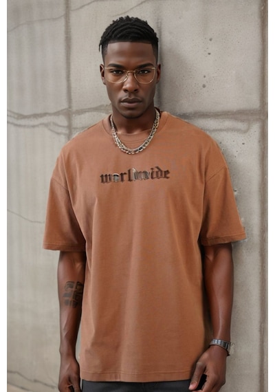Balenbi Unisex Bisiklet Yaka Oversize Kalıp Penye Tişört 1004 Taba Balenbi Unisex Bisiklet Yaka Oversize Kalıp Penye Tişört 1004 Taba