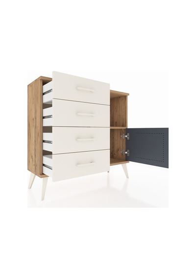 Arges Şifonyer Tek Raflı 4 Çekmeceli Tek Kapaklı 88x30x80 Çam-antrasit/aytaşı Antrasit/aytaşı Arges Şifonyer Tek Raflı 4 Çekmeceli Tek Kapaklı 88x30x80 Çam-antrasit/aytaşı Antrasit/aytaşı