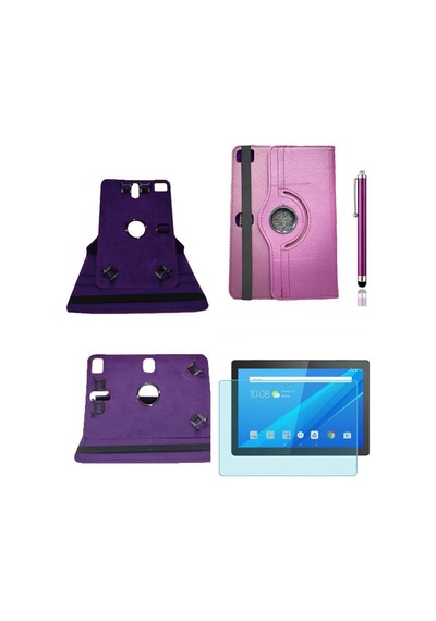 Lenovo Tab M10 X505l Za4h0040tr Kılıf Dönerli Unıversal Standlı Kılıf + Nano Ekran Koruyucu + Kalem Kapaklı Kılıf