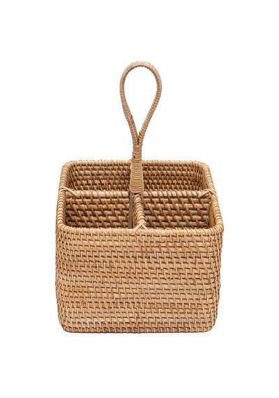 Bohem Kare Rattan Çatallık Ve Kaşıklık, Iskandinav, Modern