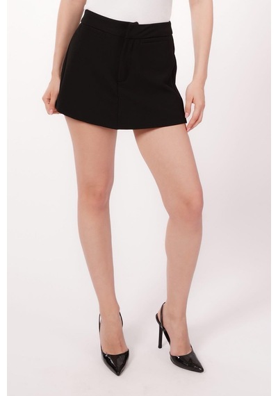Seeh Siyah Mini Şort Etek Sh244 Basic