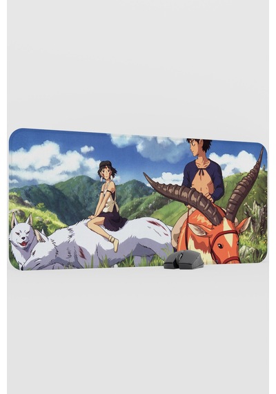 Mononoke Hime Anime V2 - 90x40 Xxl Gaming Kauçuk Kaymaz Taban Mouse Pad Fare Altlığı