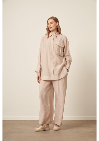 Ftz Women Kadın Modal Cepli Takım Beige 30717 Beige