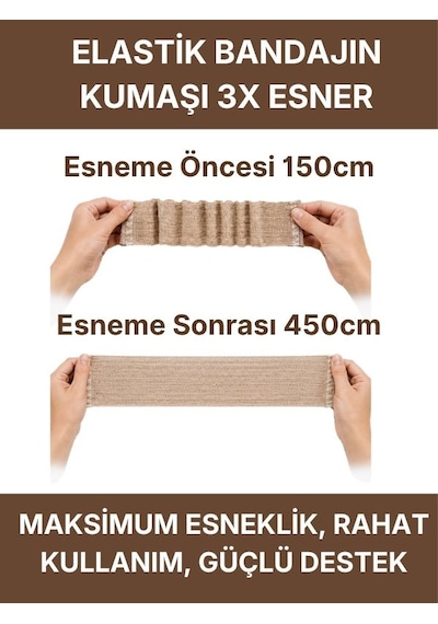 Elastik Bandaj 6cm, 4 Klipsli 4,5 Metreye Kadar Uzar, Spor Ve Günlük Kullanım