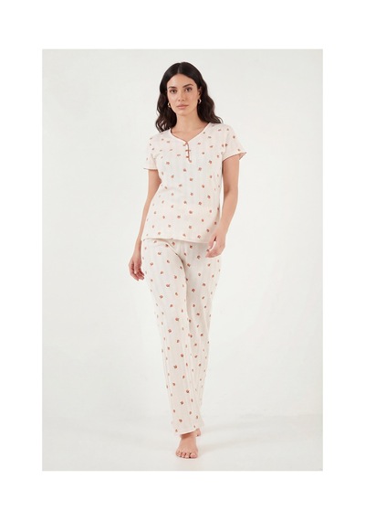 Lela Bayan Pijama Takımı 65770755 Ekru