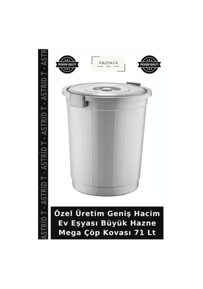 Özel Üretim Geniş Hacim Ev Eşyası Büyük Hazne Mega Çöp Kovası 71 Lt