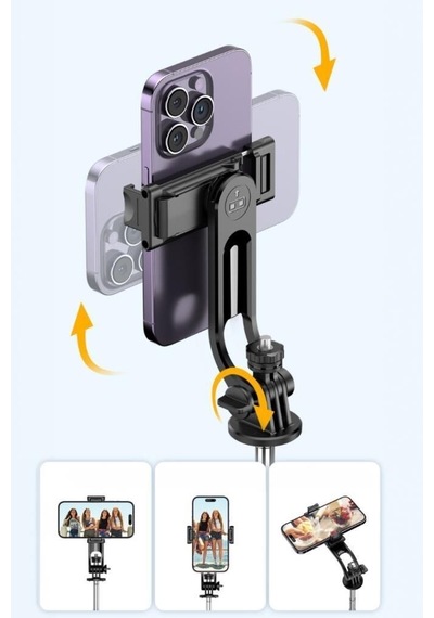 Mobil Stant Pratik Ayak Görüntü Aracı Tripod Çok Amaçlı Kumandalı Selfie Çubuğu C13 Siyah
