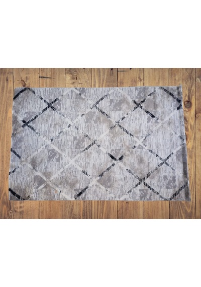 Diamond Halı 25015A Siyah Siyah Model 200*280 Polip Leke Tutmaz Modern Çizgi