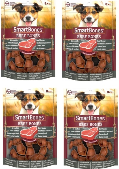 Smartbones Biftekli Mini Kemik 8 Li 128 Gr. X 4 Adet