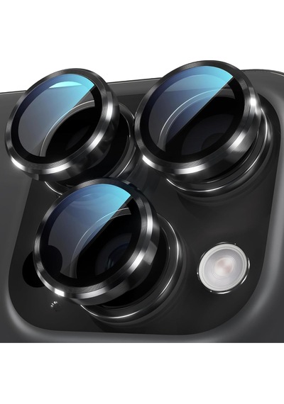 Acex İphone 14/14 Plus/16e/17e Kamera Lens Koruyucu Temperli Cam Kamera Koruma Darbeye Dayanıklı Yüksek Şeffaflık Kamera Lens Koruyucu Siyah