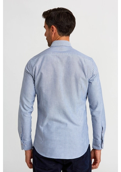 Bisse Bisse Spor Gömlek Modern Fit U. Kol Paşa Yaka Düğmeli Oxford Çizgili Spor Lacivert Gmczg1622300205 D39 Lacivert