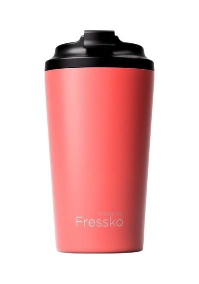 Made By Fressko Grande Boy Paslanmaz Çelik Çift Duvar Yeniden Kullanılabilir Kahve Bardağı, Termos, Yalıtımlı Termal Kupa, 475 Ml Coral - Mercan