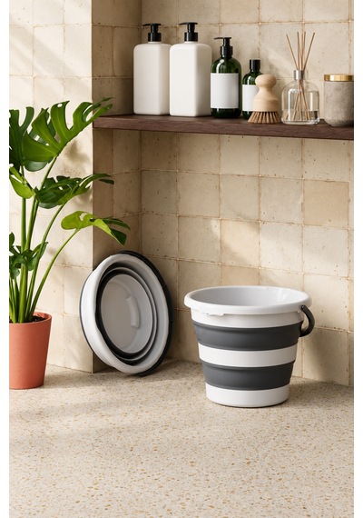 Katlanır Kova 12 Litre, Saplı Portatif Temizlik Ve Su Kovası, Banyo & Kamp & Karavan İçin - 934478949
