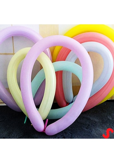 Sosis Makaron Balon - 10 Adet Çok Renkli