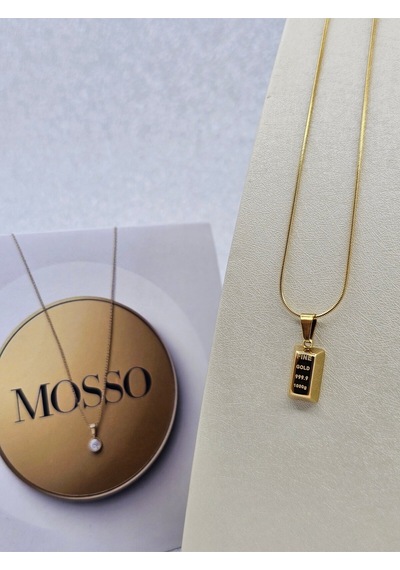 Xuping Külçe Model Çelik Kolye Gold Renk Standart Boy Altın