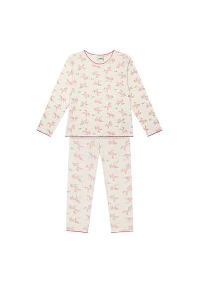 Antebies Organik Gots Sertifikalı Unicorn Masalı Desenli, Uzun Kollu Tişört, Bel Lastikli Taytlı Kız Çocuk Pijama Takımı Pembe Antebies Organik Gots Sertifikalı Unicorn Masalı Desenli, Uzun Kollu Tişört, Bel Lastikli Taytlı Kız Çocuk Pijama Takımı Pembe