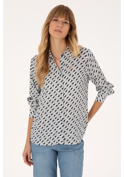 U.s. Polo Assn. Kadın Lacivert Gömlek Desenli 50316370-vr033 Lacivert
