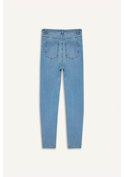 DeFacto Anna Skinny Fit Yüksek Bel Düz Paça Uzun Jean Taş Yıkama Pantolon D8181AX25SPNM85