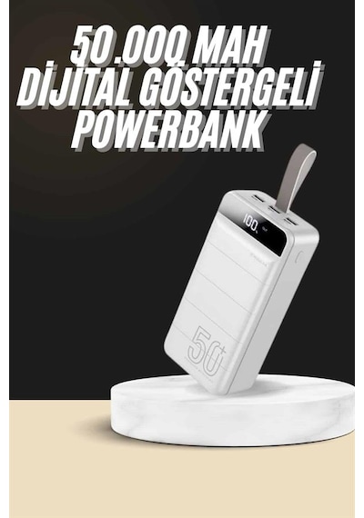 Hızlı Taşınabilir 50.000 Mah Powerbank Led Ekran Android Ve İos Uyumlu