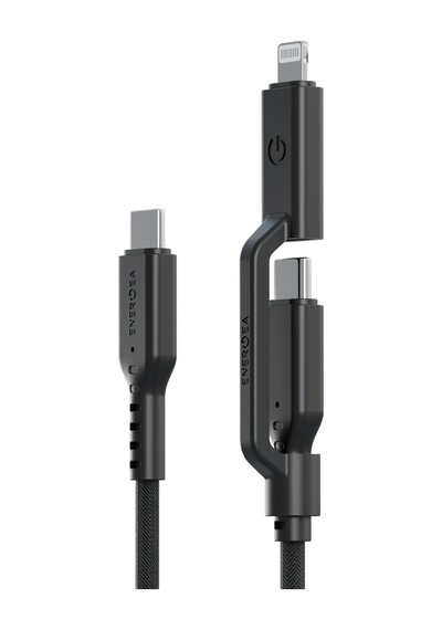Flow Duo 2in1 1.5m 240w Type-c To Type-c Ve Lightning Pd Hızlı Şarj Kablo - Siyah
