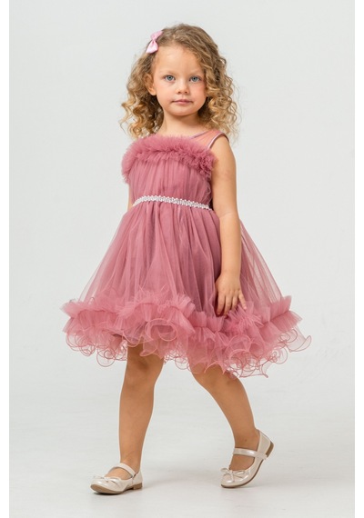 Mnk Baby & Kids Aizona Kız Çocuk Abiye M00782 Gülkurusu