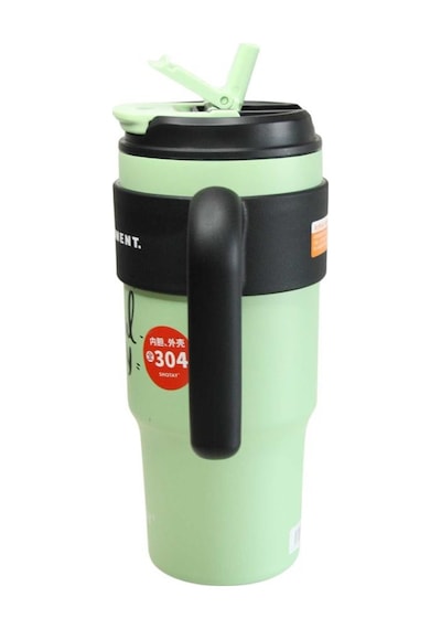 Shotay St-8917 Çift Kullanım Pipetli/rahat İçim Yeşil 1000ml Çelik Matara Diğer