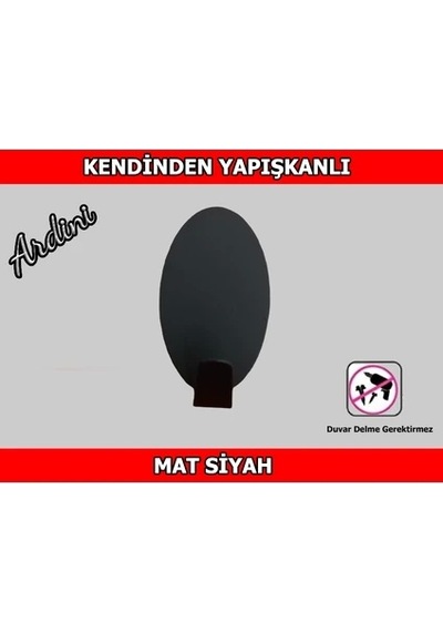 Ardini Kendinden Yapışkanlı Bornoz Havlu Askısı Oval Mat Siyah 4'lü Çok Renkli