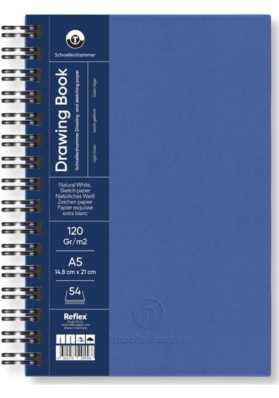 Schoellershammer Drawing Pad Mavi Sert Kapak Çizim Defteri 120 Gr A5 54 Yaprak