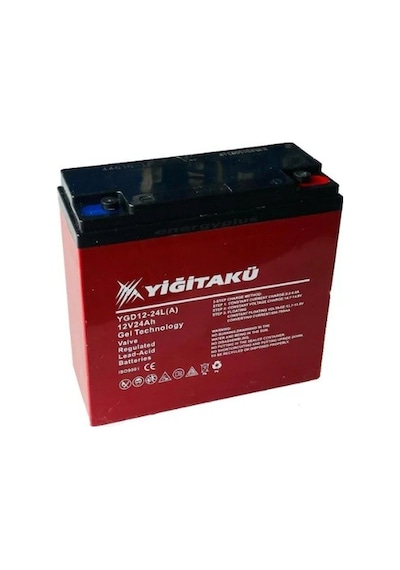 Yiğit 24ah 12v Dik Akü 2025 Üretim 5'li Set Akü Ebatları: 169x179x78mm