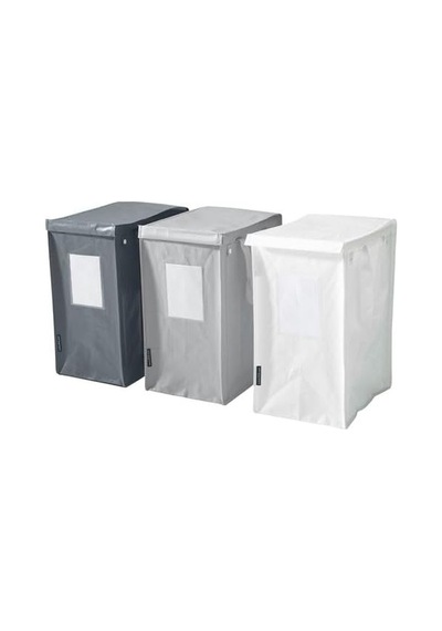 3 Adet Çamaşır Sepeti, Beyaz-koyu Gri-açık Gri Meridyendukkan 35litre 22x35x45 Cm/çamaşır Sepeti Çok Renkli
