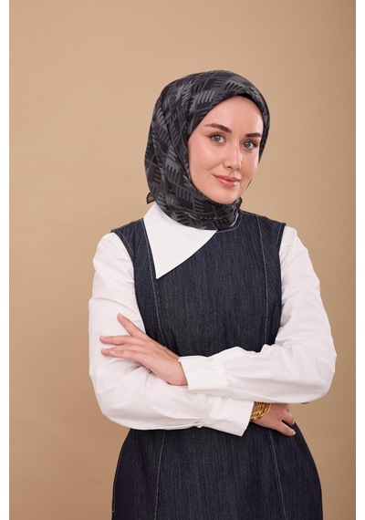 Silk Home Yaz Esintisi Eşarp 150001-15 Siyah, Füme, Gri