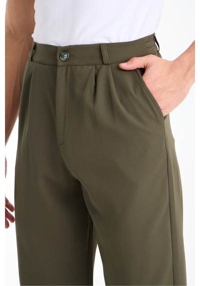 Gugus Erkek Baggy İthal Kumaş Pantolon Haki