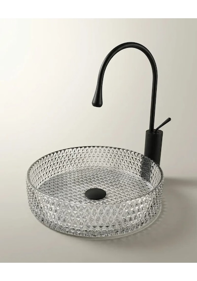 Dekoratif Gümüş Cam Lavabo Renkli