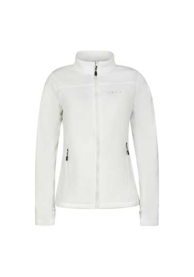 2As Cara Kadın Tam Fermuarlı İnce Polar Sweatshirt Beyaz Beyaz