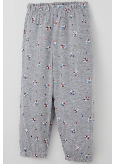 Breeze Kız Bebek Pijama Takımı Renkli Çiçek Desenli 9 Ay-3 Yaş, Gri Melanj Gri Melanj