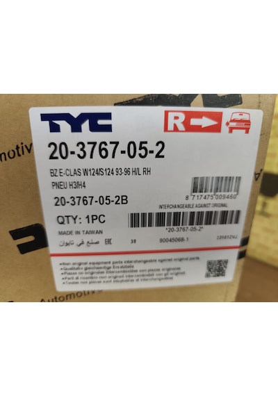 Mercedes W124 Far Takımı Tyc 20-3768-05-2 20-37678-05-2 A1248208659 1248208559