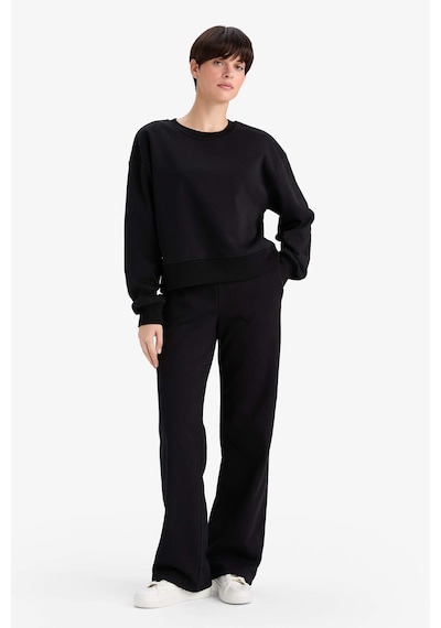 Defacto Straight Fit Basıc Cepli Yüksek Bel Eşofman Altı B8571AX23WN Siyah