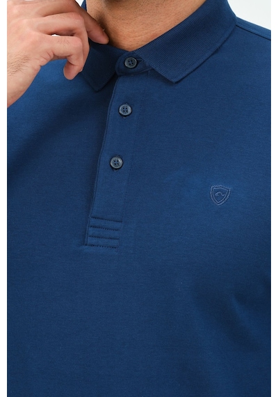 Uzun Kollu Regular Fit Erkek Polo Yaka T-shirt Marin