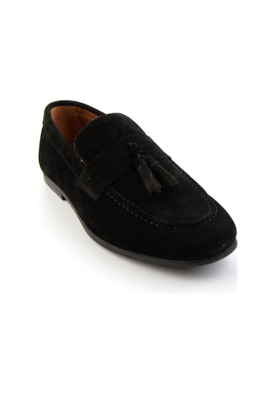 Siyah Hakiki Deri Erkek Loafer Ayakkabı E01594456502 Siyah