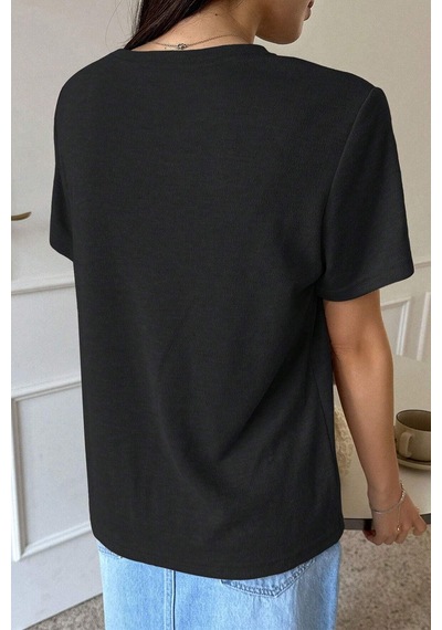 Unisex Serendipity Baskılı Oversize Tshirt Siyah