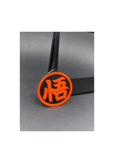 Anime Temalı Kanji Sembol Anahtarlık 3d Baskı Yuvarlak Tasarım Turuncu