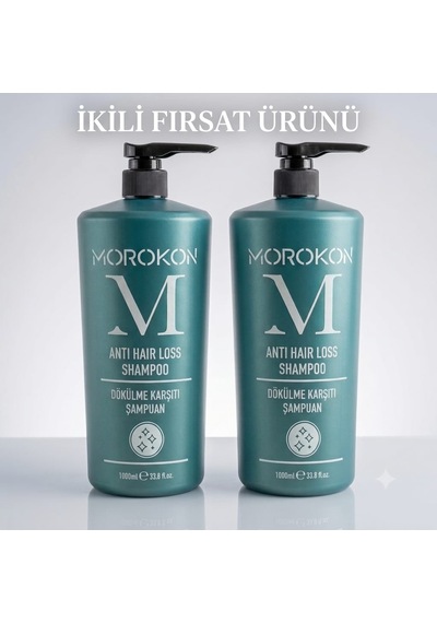 Morokon Dökülme Karşıtı Şampuan 1000 Ml 2 Adet Tüm Saçlar