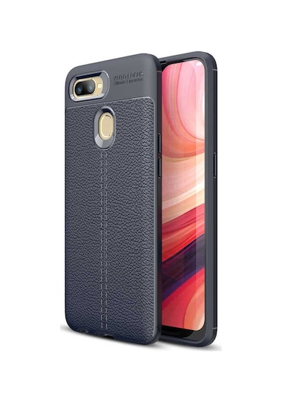 Oppo Ax7 Kılıf Deri Görünümlü Renk Atmayan Dayanaklı Silikon Kapak Niss